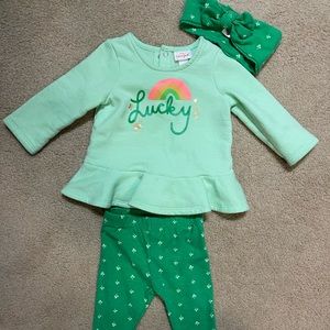 St. Patrick’s Day infant girl outfit set